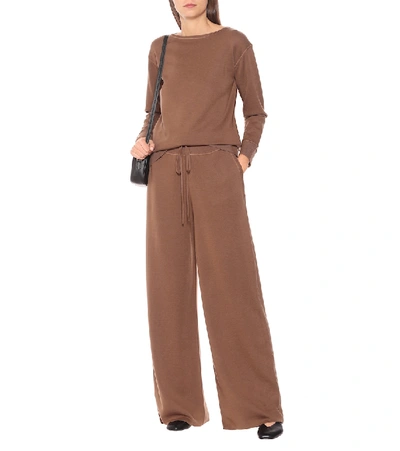 Shop Max Mara Kenya Wool Trackpants In Brown