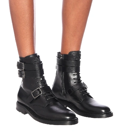Saint Laurent Buckle-detail 30mm Ceril Ankle Boots In Black