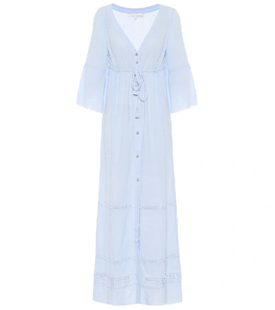 Shop Heidi Klein Bora Bora Cotton Maxi Dress In Blue