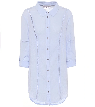Shop Heidi Klein Bora Bora Cotton Shirt In Blue
