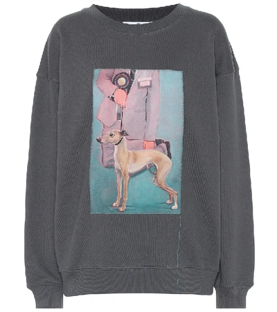 Shop Acne Studios Printed Cotton Sweatshirt In Grey