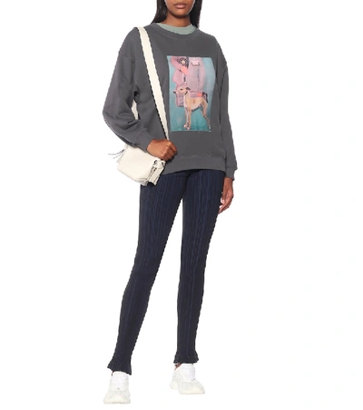 Shop Acne Studios Printed Cotton Sweatshirt In Grey