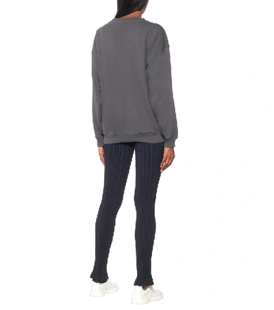 Shop Acne Studios Printed Cotton Sweatshirt In Grey