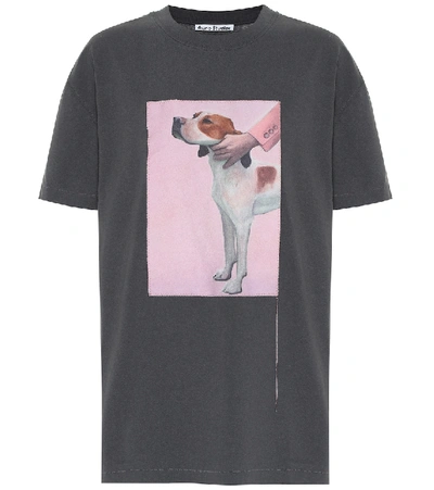 Shop Acne Studios Printed Cotton T-shirt In Grey