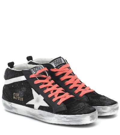Shop Golden Goose Mid Star Leather Sneakers In Black