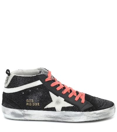 Shop Golden Goose Mid Star Leather Sneakers In Black