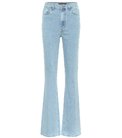 Shop J Brand Runway High-rise Flared Jeans In Blue