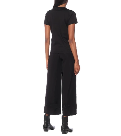 Shop Noir Kei Ninomiya Tulle-trimmed Cotton T-shirt In Black