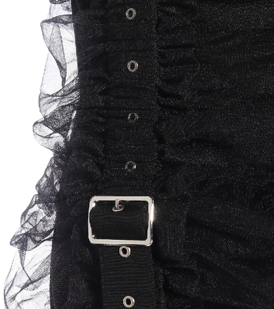 Shop Noir Kei Ninomiya Tulle-trimmed Cotton T-shirt In Black