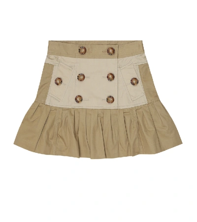 Shop Burberry Cotton Twill Miniskirt In Beige
