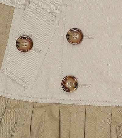 Shop Burberry Cotton Twill Miniskirt In Beige