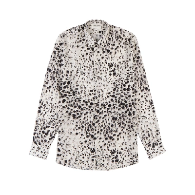 Shop Saint Laurent Leopard-print Silk Crepe De Chine Shirt In Black