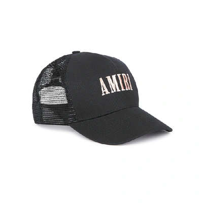 Shop Amiri Black Logo-embroidered Cotton Cap