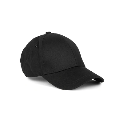 Shop Ps By Paul Smith Black Embroidered Cotton-twill Cap