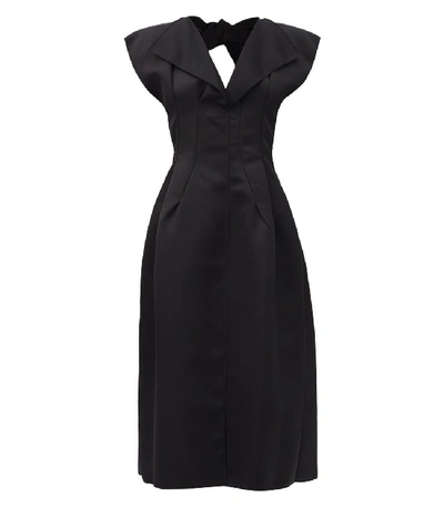 Shop Maison Rabih Kayrouz Black Double Satin Dress
