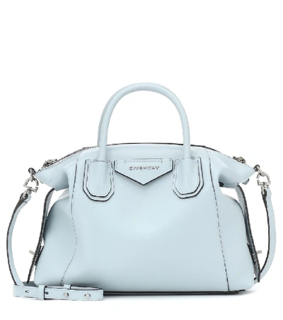 Shop Givenchy Antigona Soft Small Leather Tote In Blue