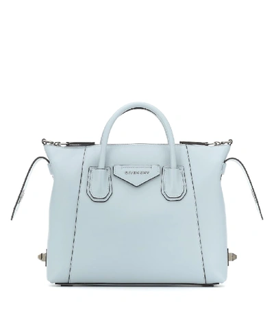 Shop Givenchy Antigona Soft Small Leather Tote In Blue