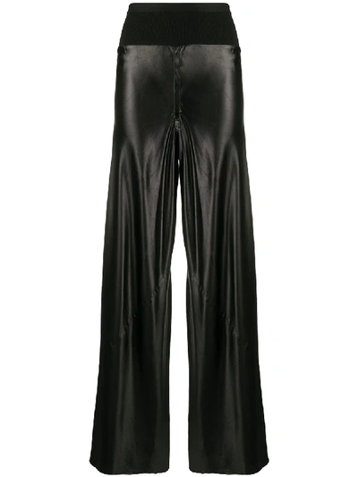 Shop Rick Owens Textured Wide Leg Trousers In Black
