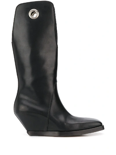 Shop Rick Owens Eyelet-detail Boots In Black