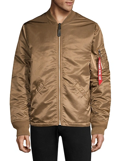 Shop Alpha Industries Ma-1 Faux Sherpa-lined Flight Jacket In Coyote Brown