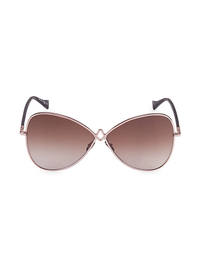 Shop Altuzarra 62mm Butterfly Sunglasses In Shiny Rose Gold