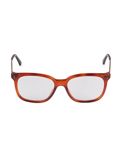 Shop Gucci 51mm Square Blue Light Optical Glasses In Red Orange