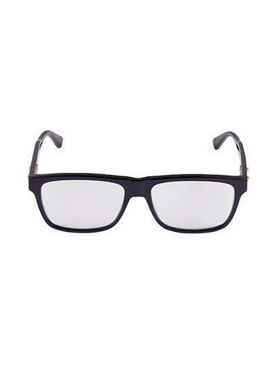 Shop Gucci 56mm Rectangular Blue Light Blocking Reading Glasses In Black