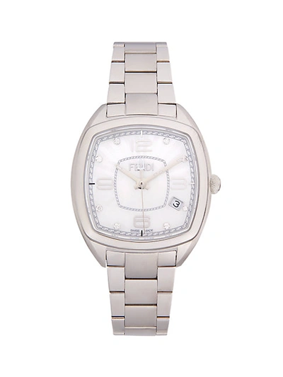 Shop Fendi Stainless Steel, Mother-of-pearl & Diamond Bracelet Watch