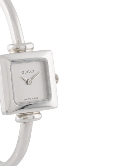 Pre-owned Gucci  Square Case Wrist Watch In Silver