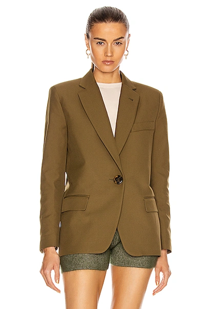 Shop Attico Blazer Jacket In Military Green