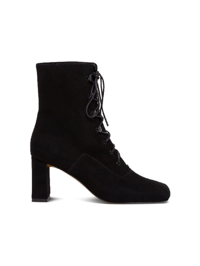 Shop By Far Claude Suede Boots In Black