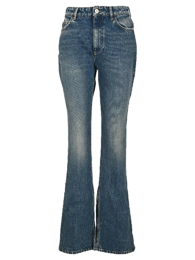 Shop Attico Vitto Washed Denim Pants In Blue Washed