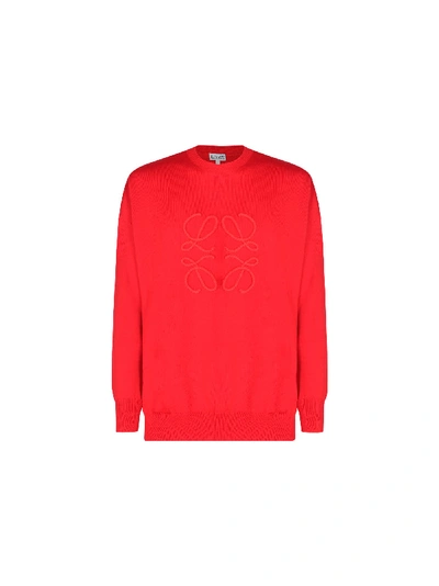 Shop Loewe Sweater In Red Print