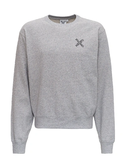 Shop Kenzo Crossed Logo Sweatshirt In Grey