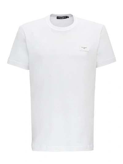 Shop Dolce & Gabbana Essential Tee Logo Patch In White