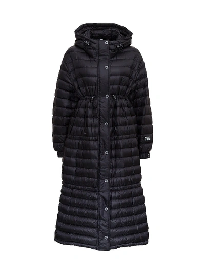 Shop Burberry Tenby Long Puffer Jacket In Black