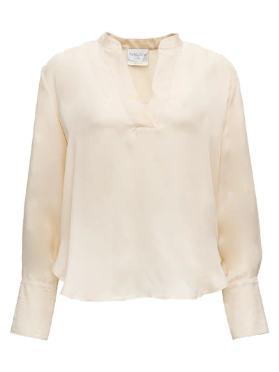 Shop Forte Forte Satin Shirt In Beige