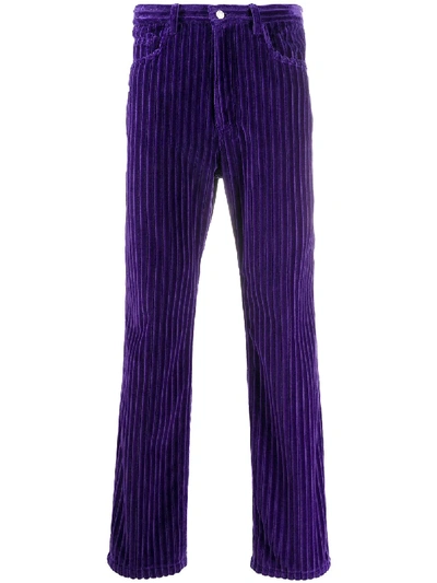 Shop Ami Alexandre Mattiussi Corduroy Straight-leg Trousers In Purple