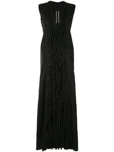 Shop Rick Owens Tie Front Maxi Dress In Black