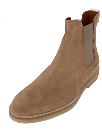 Shop Common Projects Suede Chelsea Boot In Beige