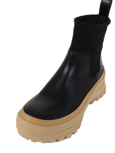 Shop Jil Sander Leather Ankle Boots Black