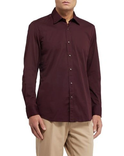 Shop Tod's Shirts In Maroon