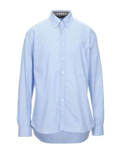 Shop Aquascutum Solid Color Shirt In Sky Blue