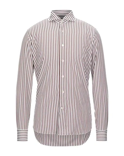 Shop Alessandro Gherardi Striped Shirt In Dark Brown