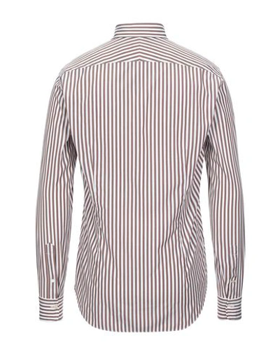 Shop Alessandro Gherardi Striped Shirt In Dark Brown