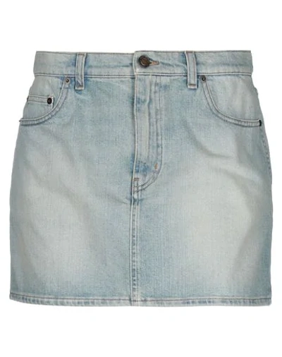 Shop Saint Laurent Denim Skirts In Blue