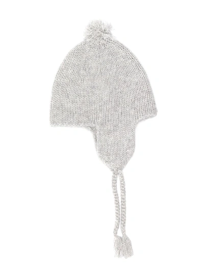 Shop Bonpoint Knitted Hat In Grey