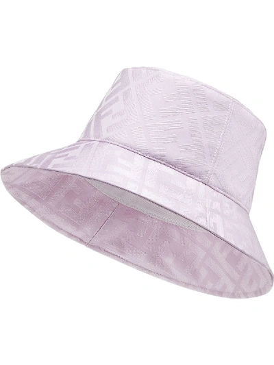 Shop Fendi Light Purple Ff Logo Bucket Hat