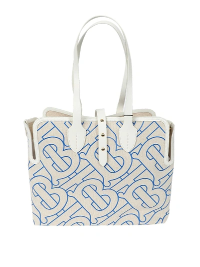 Shop Burberry Monogram Pattern Tote Bag