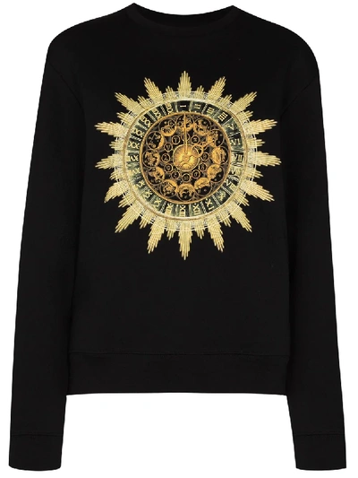 Shop Rabanne Sundial-print Sweatshirt In Black